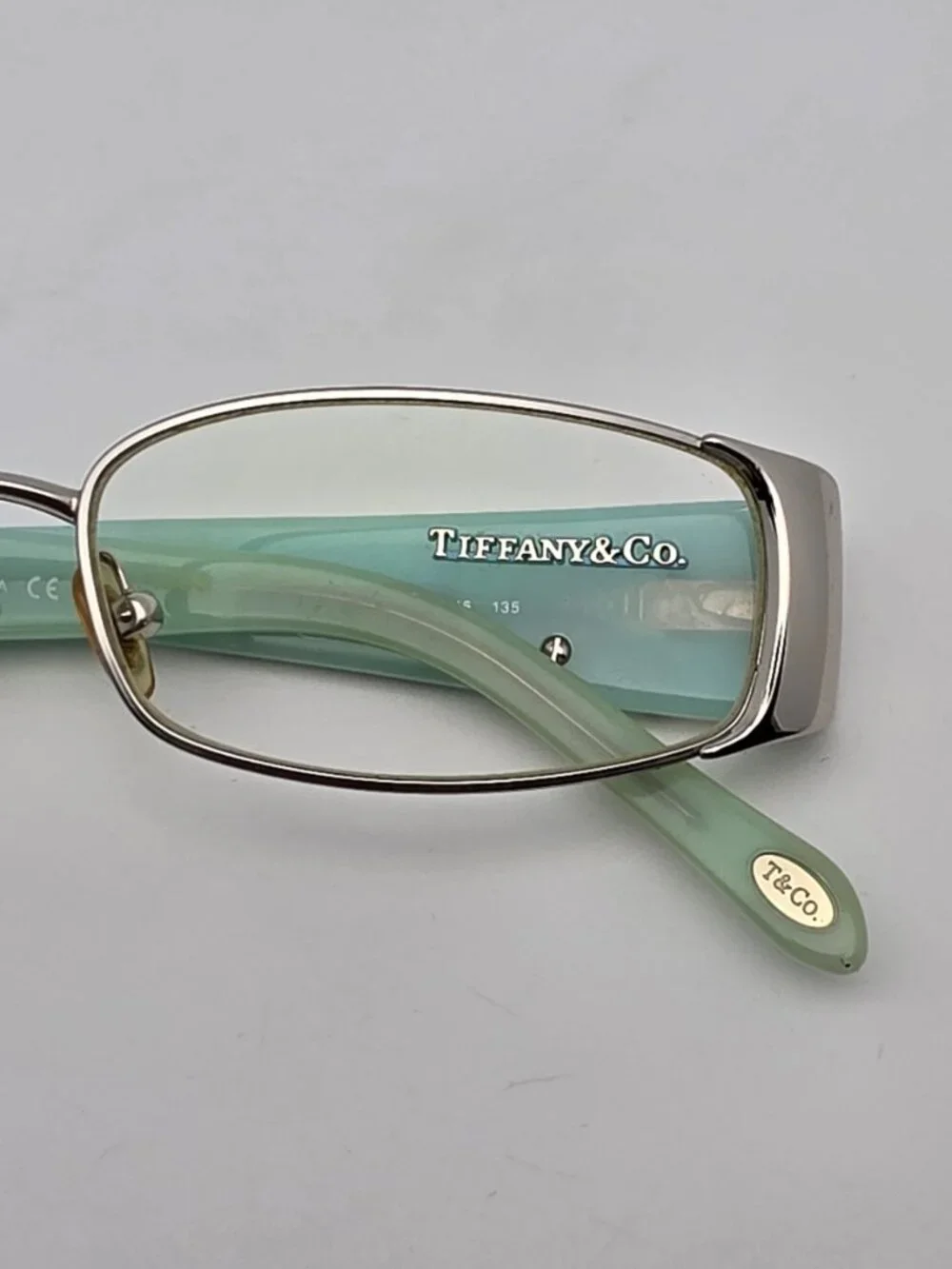 Tiffany & Co TF1020-B 6005 Silver Rhinestone Eyeglasses Frame w/ Case Italy 50mm